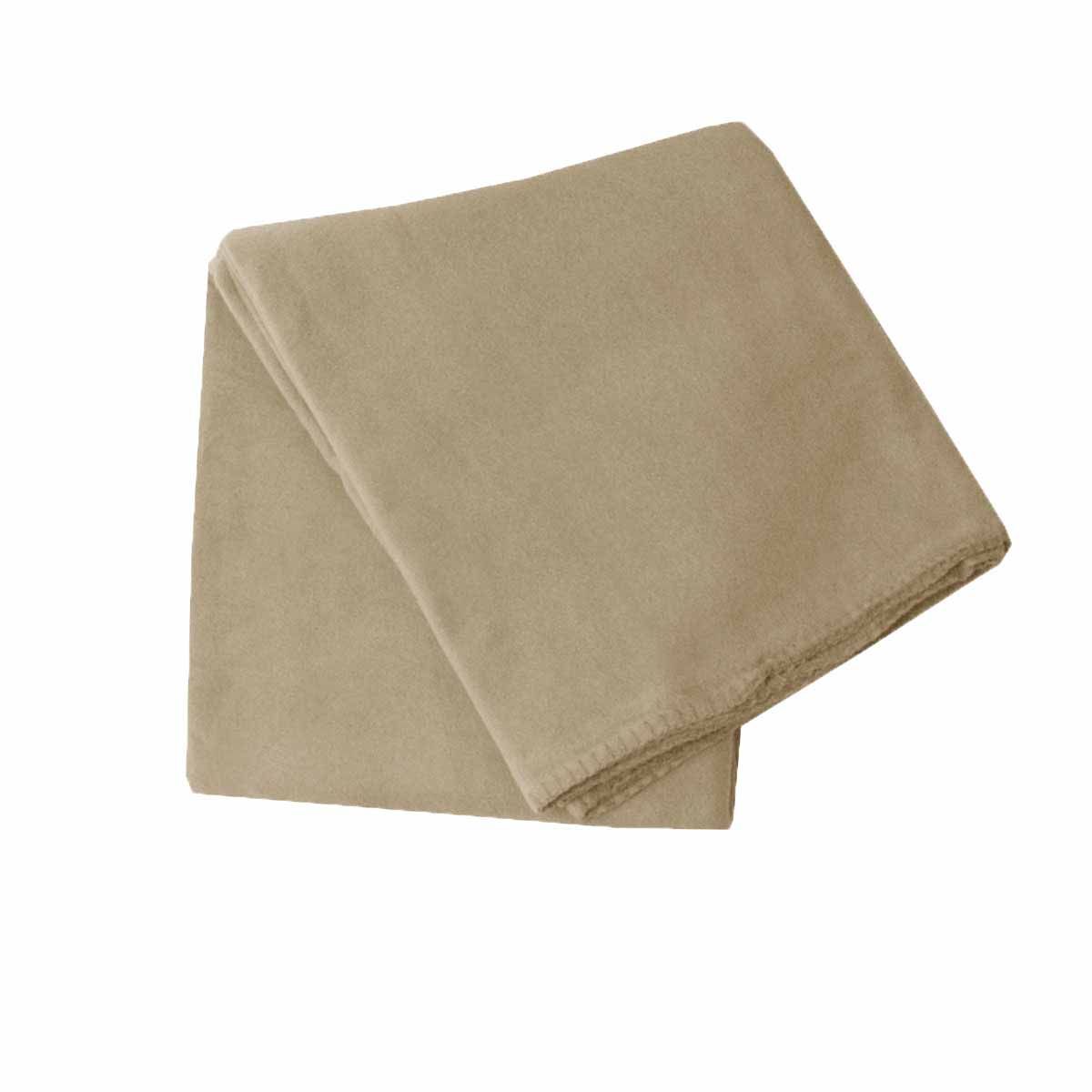 Budget 150gsm Jackie Soft Polar Fleece Extra Large Throw / Single Sized Blanket 200 x 150 cm Taupe