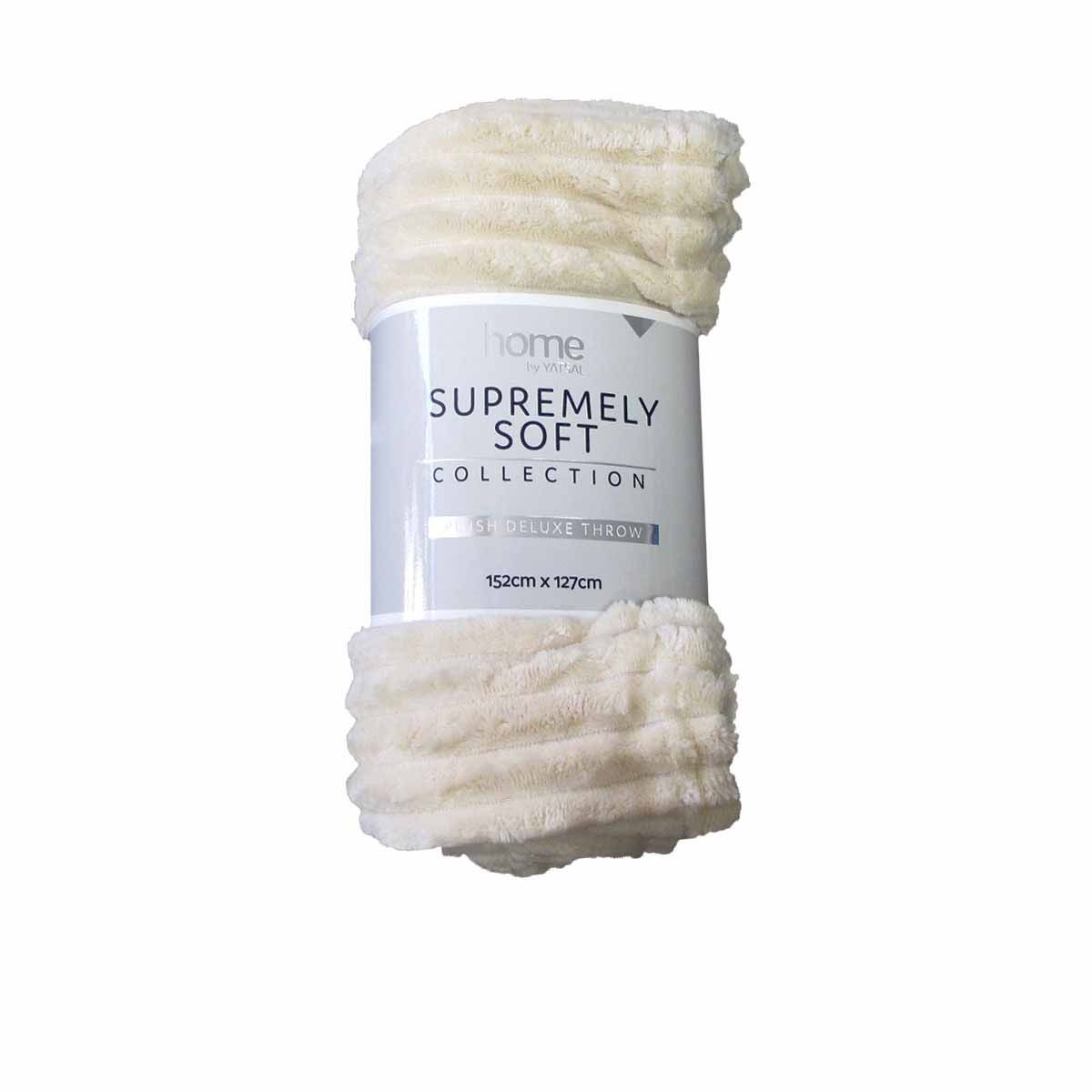 Kleio Soft Plush Deluxe Throw 127 x 152 cm Cream