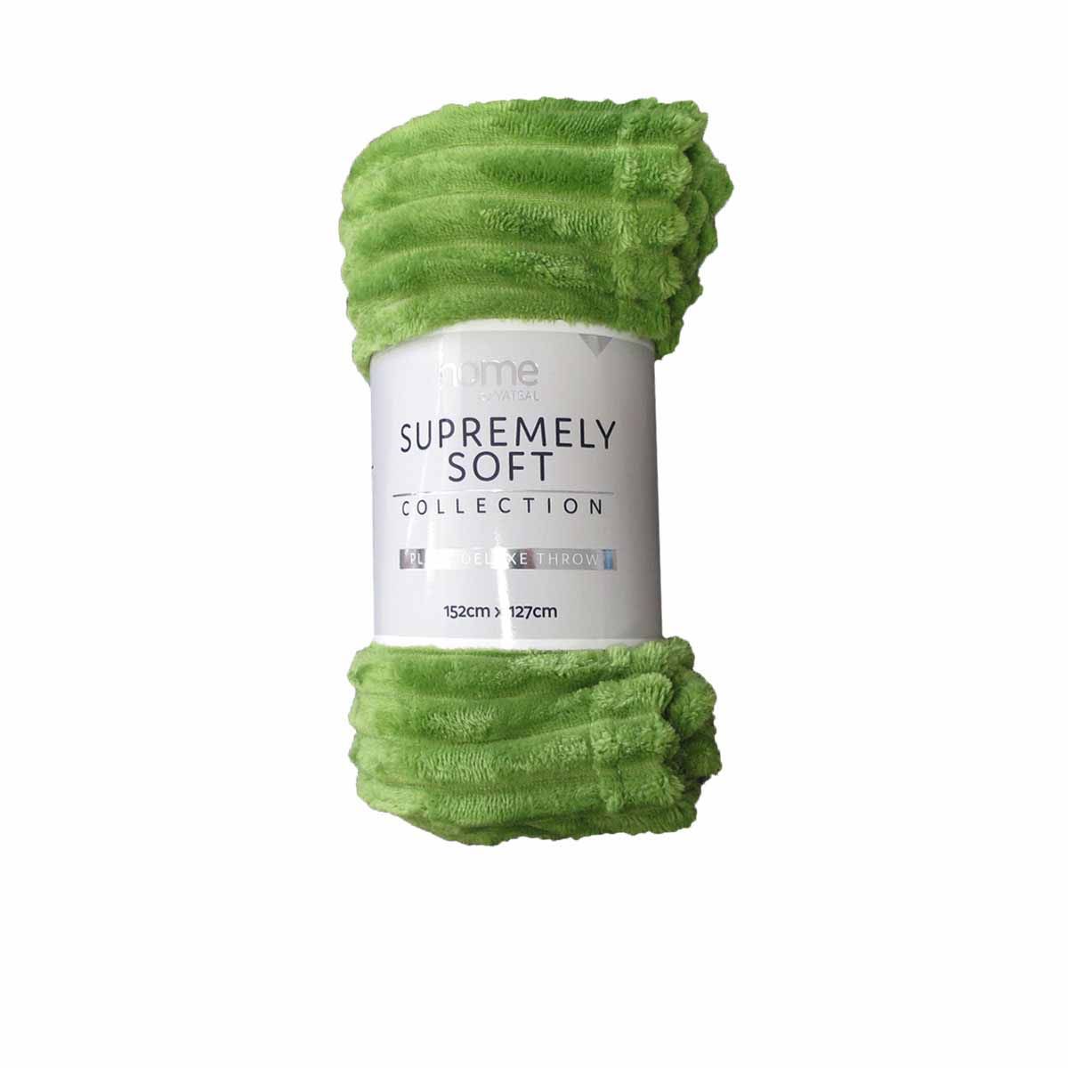 Kleio Soft Plush Deluxe Throw 127 x 152 cm Green