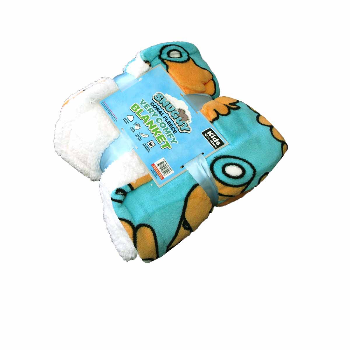 Snuggle Coral Fleece Throw with Sherpa Reverse 127 x 152 cm Hand Poses Teal
