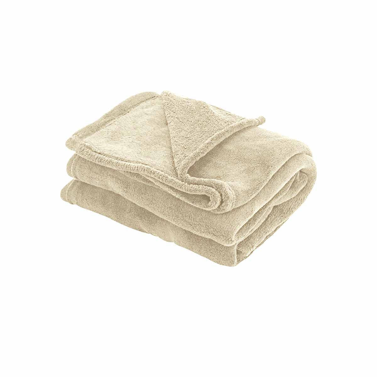 Cleo Soft Coral Fleece Extra Large Throw / Single Sized Blanket 150 x 200 cm Taupe