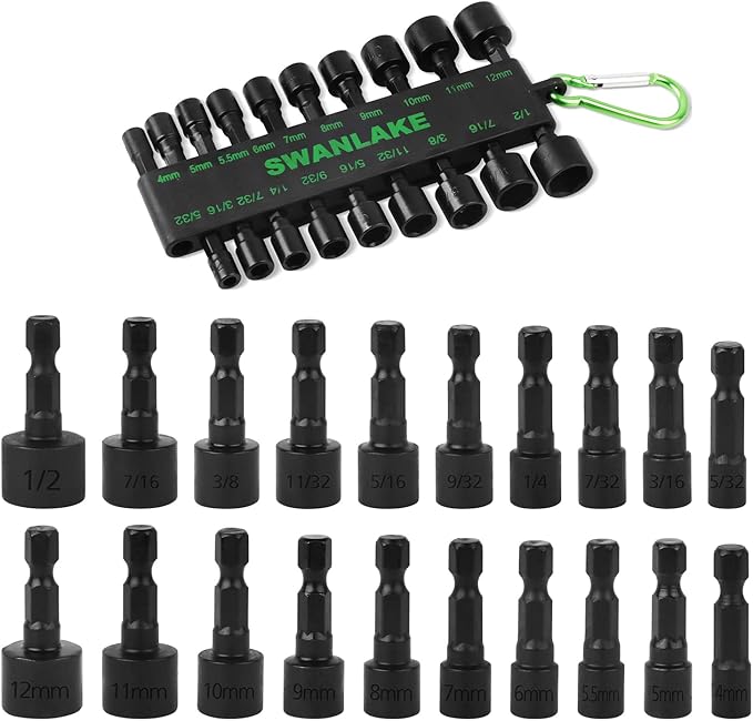 SWANLAKE GARDEN TOOLS (letter with no tracking)SWANLAKE 20PCS Power Nut Driver Set for Impact Drill, 1/4â€ Hex Head Dri