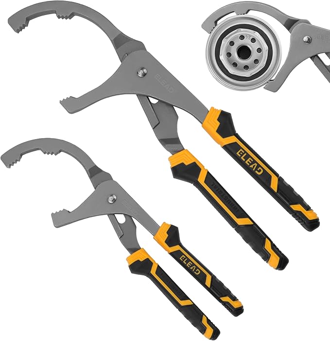 Adjustable Oil Filter Wrench Set - 9" & 12" Pliers for Cars, Trucks, Motorcycles - Durable Carbon Steel, Ergonomic Grip,