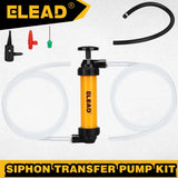 ELEAD Fuel Siphon Pump Oil Liquid Transfer Hand Pump Hose Kit Gas Air Manual