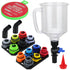 17-Piece Engine Oil Funnel Set 12 Adapters Elbow Fitting Magnetic Storage Tray