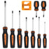 10Pcs Magnetic Screwdriver Set Phillips Slotted Magnetizer Non-Slip Handle Tool