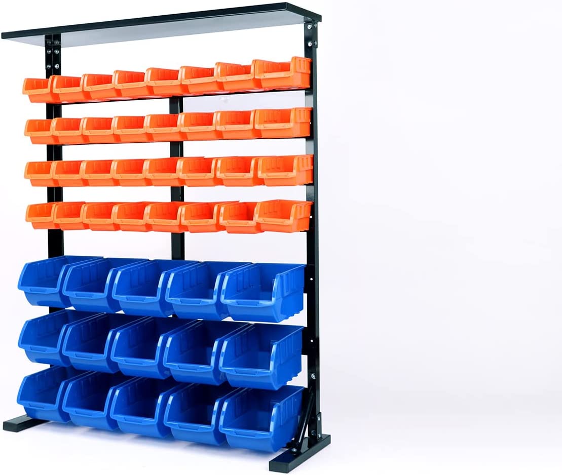 50-Piece Bin Wall Mounted Parts and Tool Storage Rack Organizer RackÂ for Workshop Tools