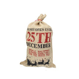 50x70cm Canvas Hessian Christmas Santa Sack Xmas Stocking Reindeer Kids Gift Bag, 50x80cm Hessian - Do not open