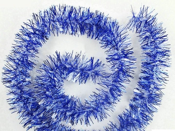 5x 2.5m Christmas Tinsel Xmas Garland Sparkly Snowflake Party Natural Home DÃ©cor, Snow Speckles in Blue