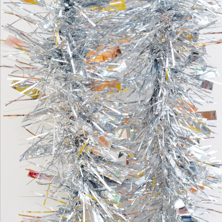 5x 2.5m Christmas Tinsel Xmas Garland Sparkly Snowflake Party Natural Home DÃ©cor, Thick Silver