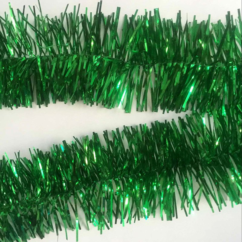 5x 2.5m Christmas Tinsel Xmas Garland Sparkly Snowflake Party Natural Home DÃ©cor, Traditional Green