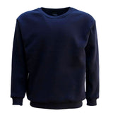 New Adult Unisex Plain Pullover Fleece Jumper Mens Long Sleeve Crew Neck Sweater, Navy, XS