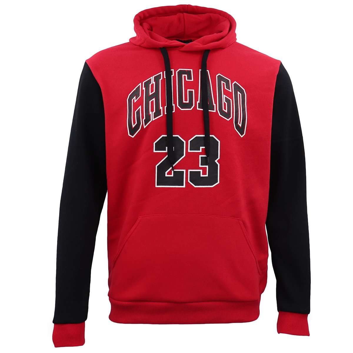 Men's Fleece Pullover Hoodie Jacket Chicago Bulls 23 Michael Jordan Sweat Shirt, Red, M