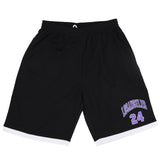 Men's Basketball Sports Shorts Gym Jogging Swim Board Boxing Sweat Casual Pants, Black - Los Angeles 24, L