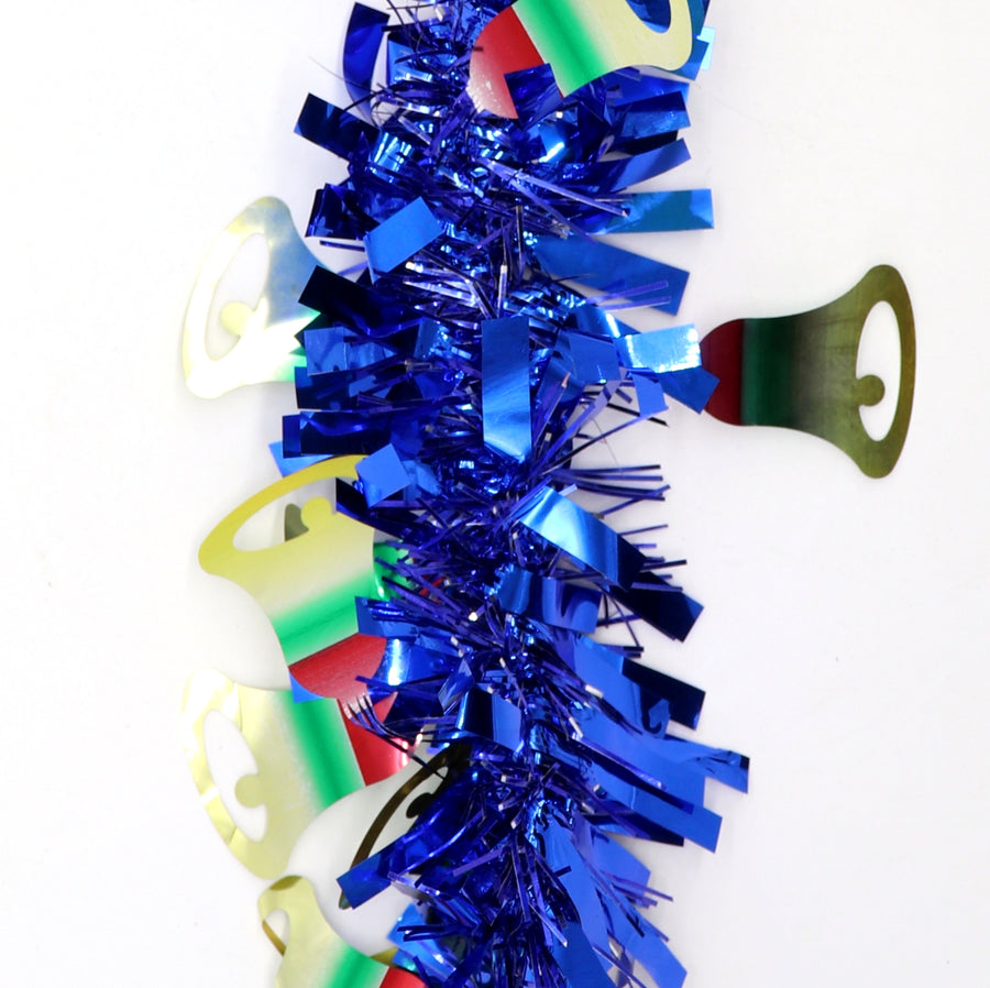 5x 2.5m Christmas Tinsel Xmas Garland Sparkly Snowflake Party Natural Home DÃ©cor, Bells (Blue)