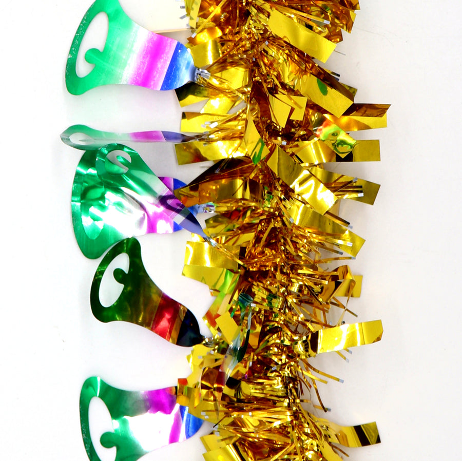5x 2.5m Christmas Tinsel Xmas Garland Sparkly Snowflake Party Natural Home DÃ©cor, Bells (Gold)