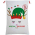 50x70cm Canvas Hessian Christmas Santa Sack Xmas Stocking Reindeer Kids Gift Bag, Cream - Cute Reindeer Delivery