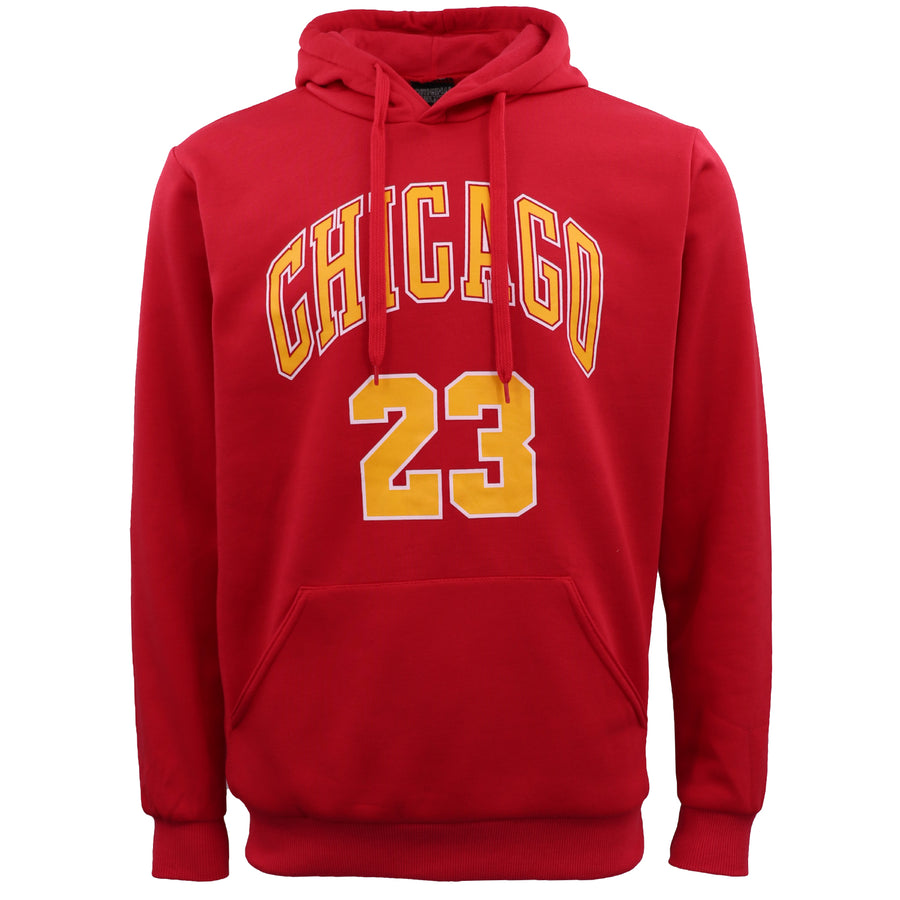 Men's Fleece Pullover Hoodie Jacket Sports Jumper Jersey Chicago Golden State, Red - Chicago 23, XL
