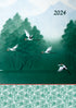 Cranes - 2024 A5 Padded Cover Diary Premium Planner Book Christmas New Year Gift