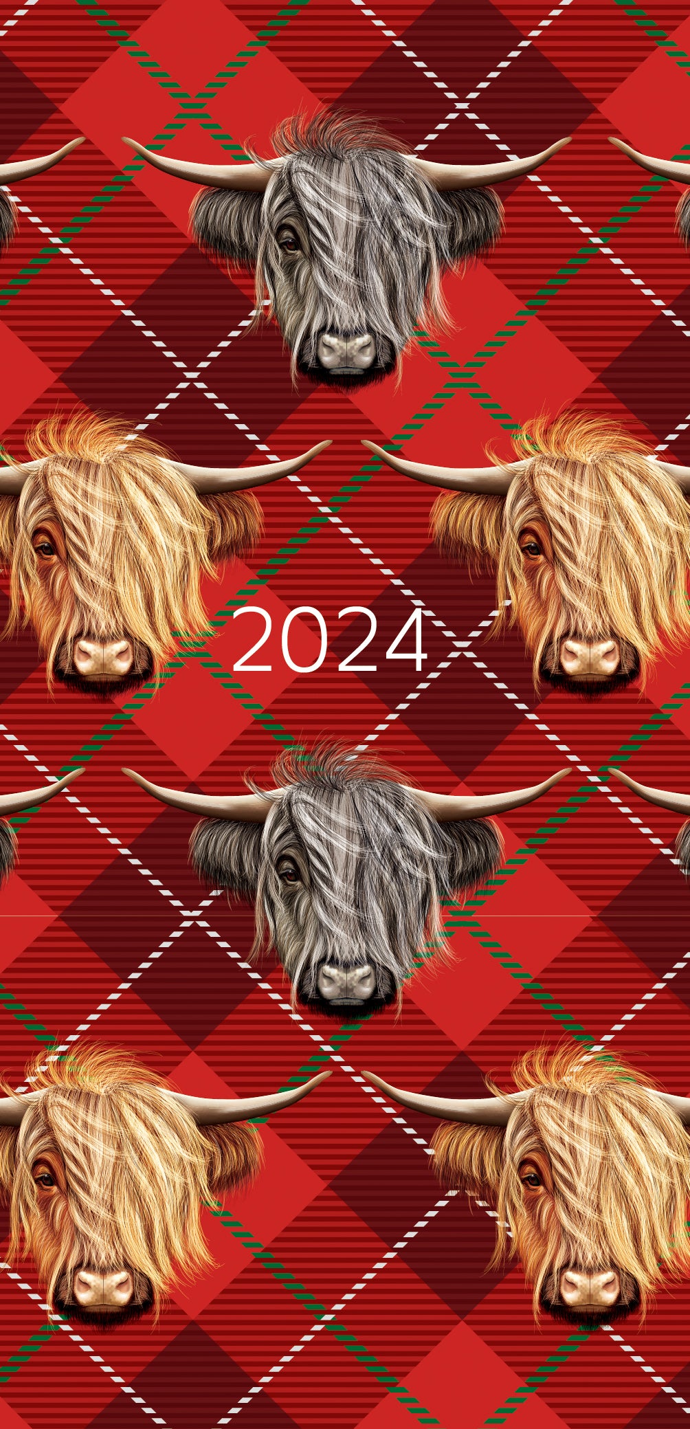 Highland Cows - 2024 Flexi Pocket Diary Premium Planner Christmas New Year Gift