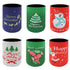 6x Christmas Stubby Stubbie Holders Beer Bottle Drink Can Cooler Santa Reindeer, D