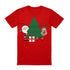 100% Cotton Christmas T-shirt Adult Unisex Tee Tops Funny Santa Party Custume, Santa with Tree (Red), S