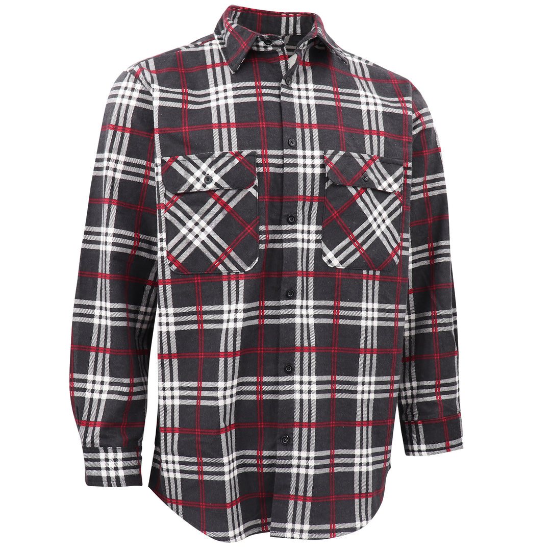 Men's 100% Cotton Flannelette Shirt Long Sleeve Plaid Check Flannel w Pockets, Shadow Glen Plaid, 3XL