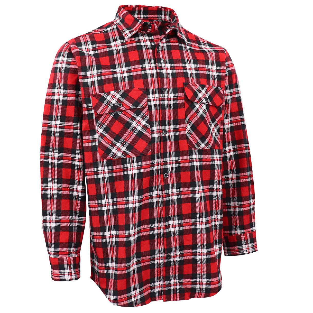 Men's 100% Cotton Flannelette Shirt Long Sleeve Plaid Check Flannel w Pockets, Crimson Knight Plaid, 3XL
