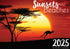 Sunset & Beaches - 2025 Rectangle Wall Calendar 16 Months Hanging Planner Gift