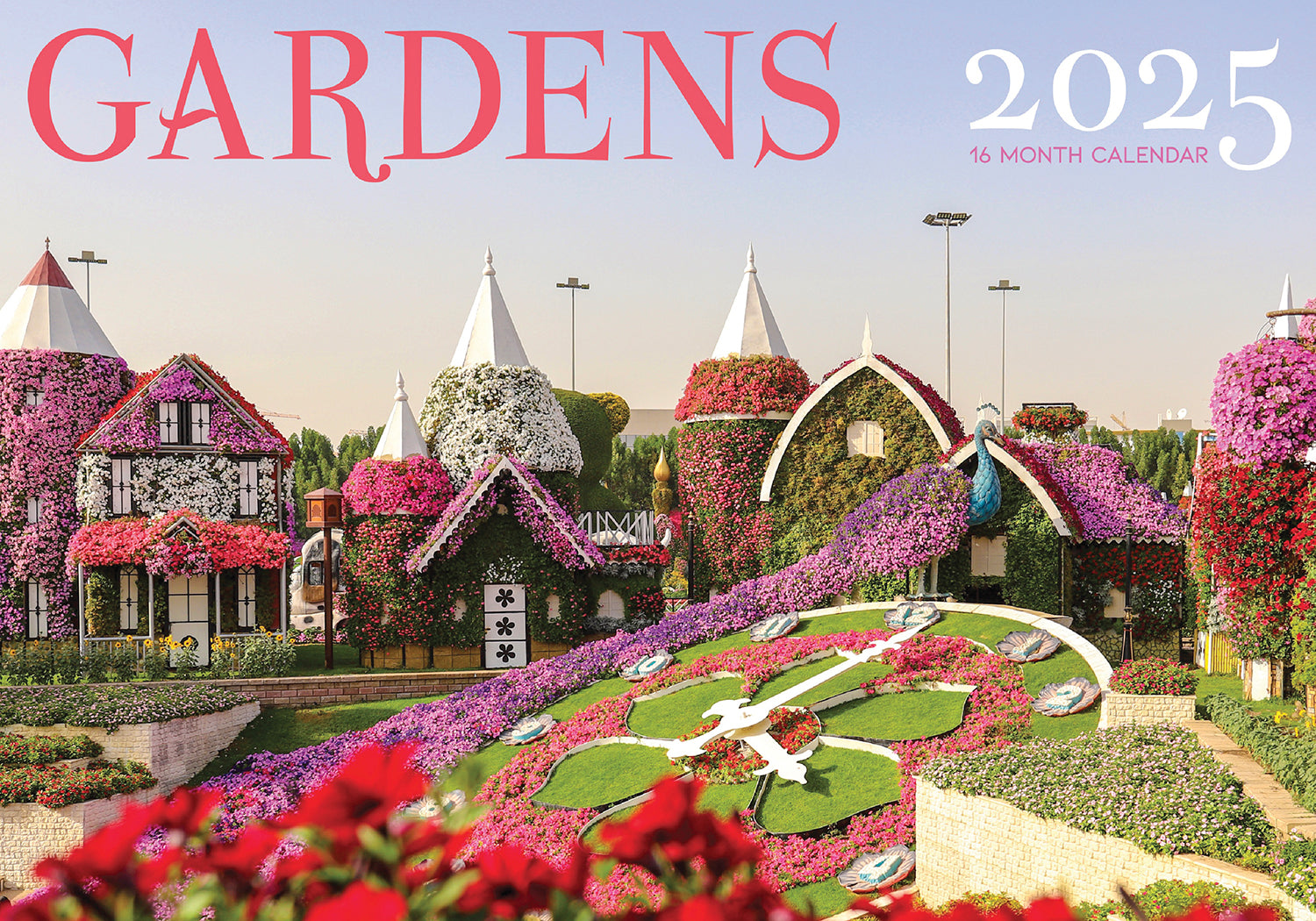 Gardens - 2025 Rectangle Wall Calendar 16 Months Hanging Planner New Year Gift