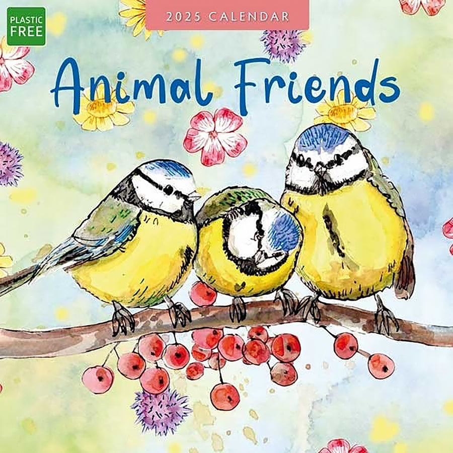 Animal Friends 2025 Square Wall Calendar Animals 16 Months Premium Planner Gift