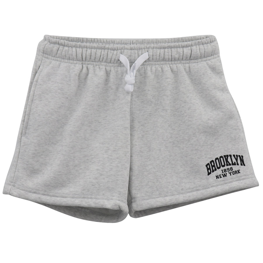 Women's Casual Fleece Shorts Sweat Athletic Track Pants w Elastic Wasit Pockets, Light Grey, M
