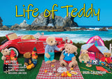 Life of Teddy - 2025 Rectangle Wall Calendar 13 Months Planner Adventures Gift
