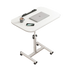 Movable lifting computer table bedside portable table(White)