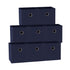 SORTI 27x28x27 CM Dark Blue 8-Pack Foldable Storage Cubes - Fabric Bookcase Organizers for Toys and More