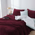 2 in 1 teddy sherpa duvet cover set and blanket king aubergine