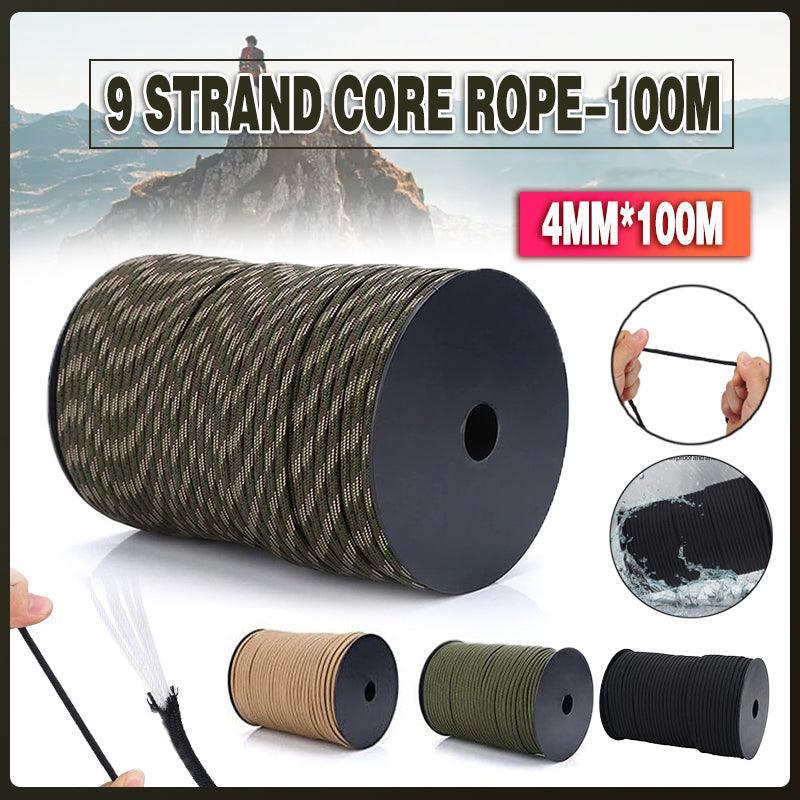 9 Strand Core Rope-100M 550 Paracord Parachute Cord Lanyard Mil Spec Type Iii - Khaki