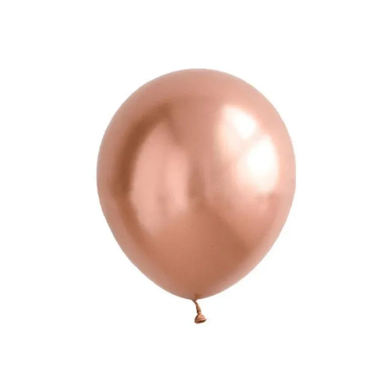 10pcs 25cm Chrome Metallic Balloons for Party Decoration Helium Thick Latex - Rose Gold