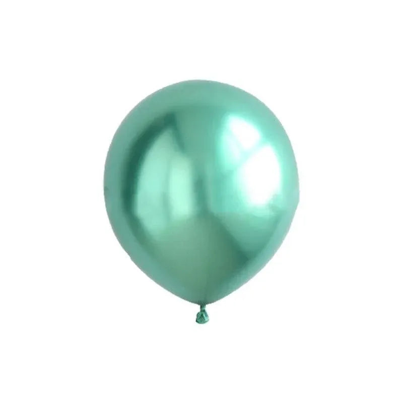 10pcs 25cm Chrome Metallic Balloons for Party Decoration Helium Thick Latex - Green