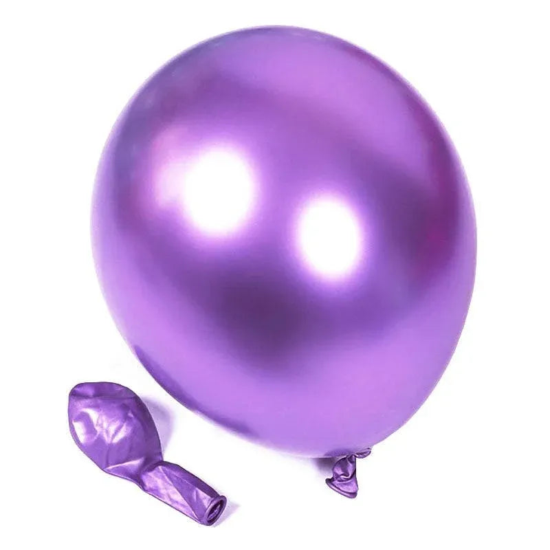 10pcs 25cm Chrome Metallic Balloons for Party Decoration Helium Thick Latex - Purple