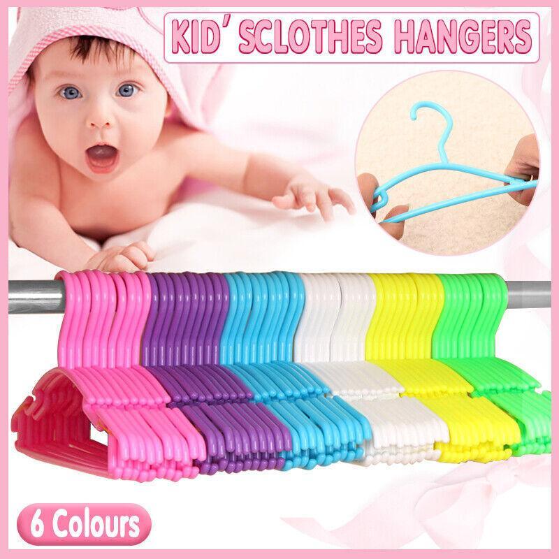 10pcs Small Plastic Clothes Hangers Mini Coat Hanger Set for Wardrobe Storage - Green