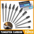 10PCS Tungsten Carbide Rotary Burr Set for Rotary Tools and Dremel - Plastic Box