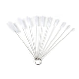 10Pcs Nylon Straw Brush Cleaner Bottle Tube Pipe Small Long Cleaning - White