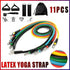 11Pcs Yoga Home Gym Fitness Latex Resistance Bands Set