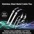 20X Stainless Steel Cable Ties S304 Marine Grade Zip Strap Locking Wrap 100-800Mm - 7.9*250mm