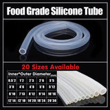 Food Grade Transparent Silicone Rubber Tube Hose Pipe Clear Beer Milk Soft 1M - 8*11mm