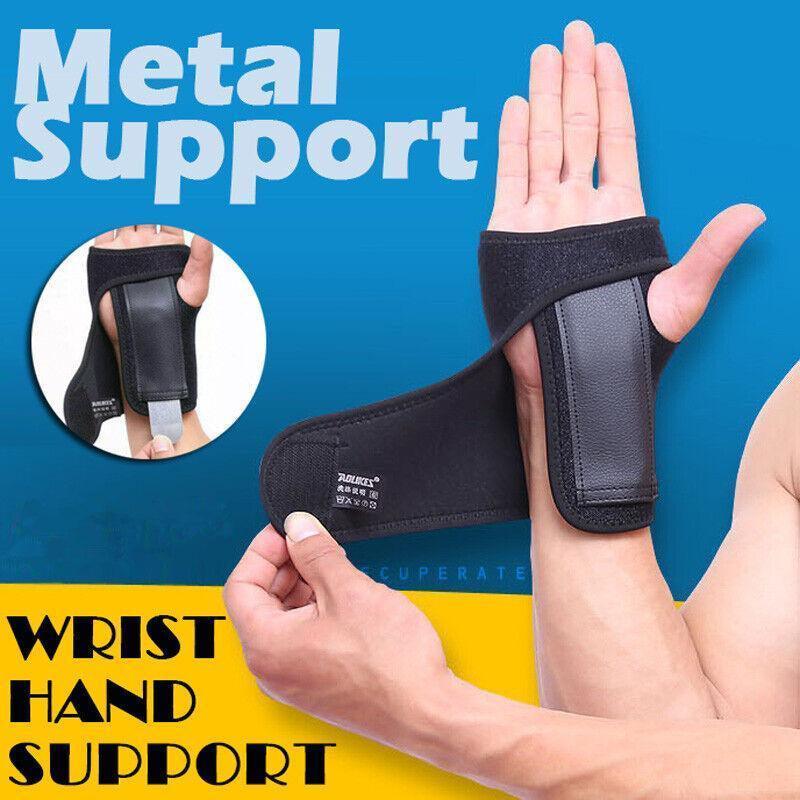 Aolikes Steel Wrist Support Splint Carpal Tunnel Syndrome Sprain Strain Brace - Right Hand