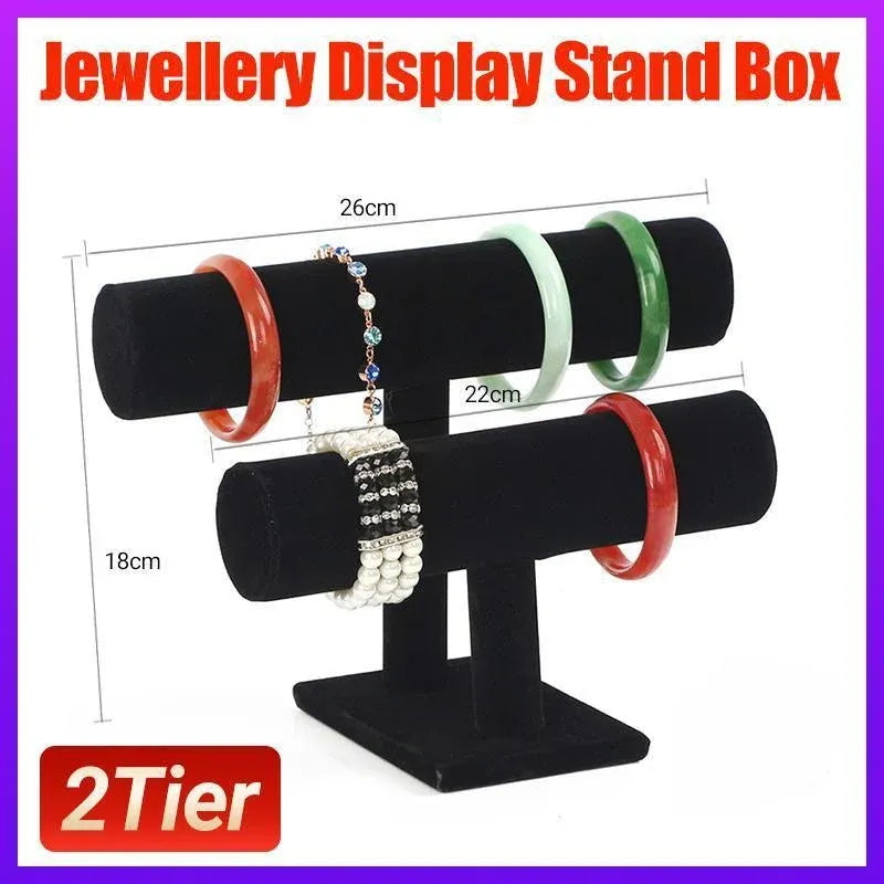 2-Tier Jewelry Stand Bracelet Holder Necklace Display Organizer Rack