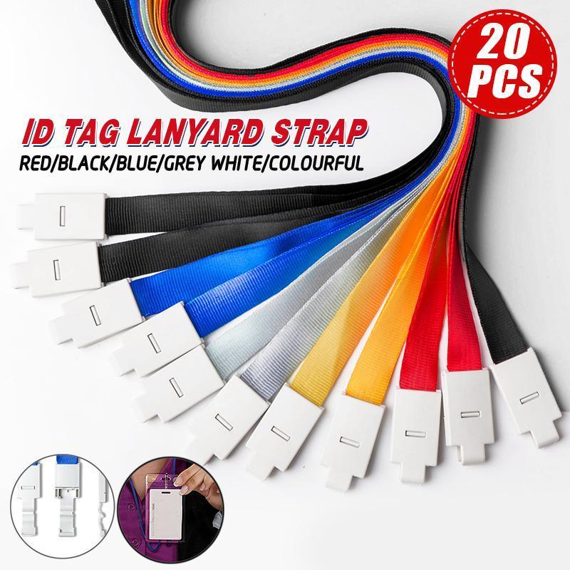 20PCS Badge PVC Swipe Work Opal Card Holder Security ID Tag Hang Lanyard Strap - Colourful 20PCS