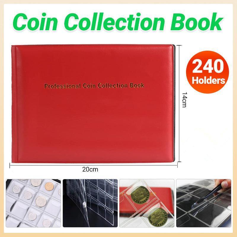 240 Coins Holder Collection Storage Collecting Penny Pocket Album Book Red Aus